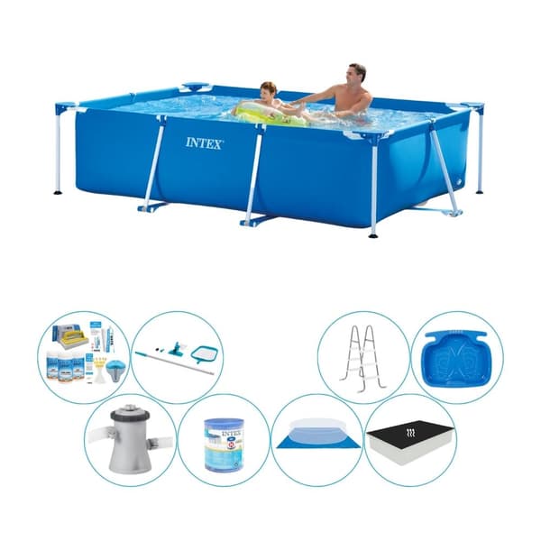 Intex Frame Pool Rektangulär 260x160x65 cm - Deluxe Pool Set