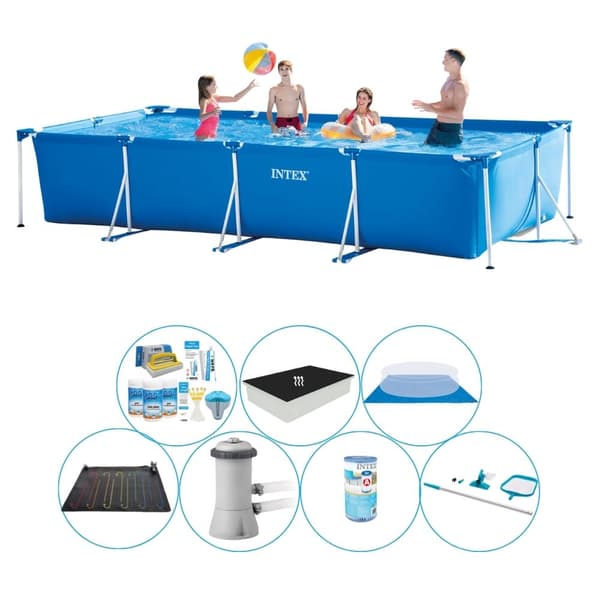 Intex Frame Pool Rektangulær 450x220x84 cm - Pool Comfort Pakke