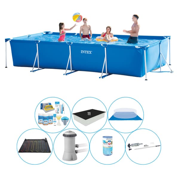 Intex Frame Pool Rektangulær 450x220x84 cm - Pool Super Sæt