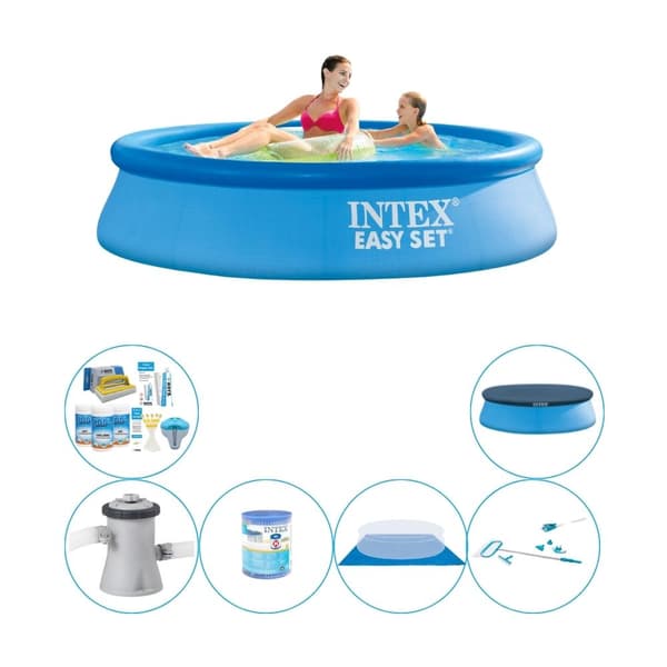 Simbassäng inklusive tillbehör - Intex Easy Set Rund 244x61 cm