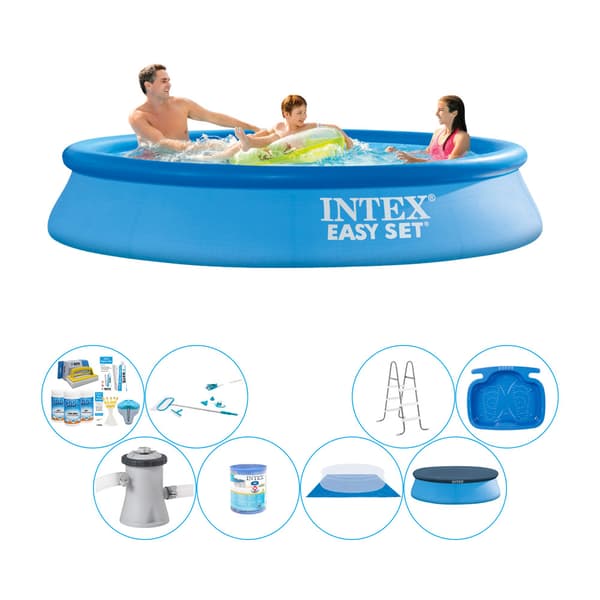 Poolpakke alt i 1 - Intex Easy Set Rund 305x61 cm