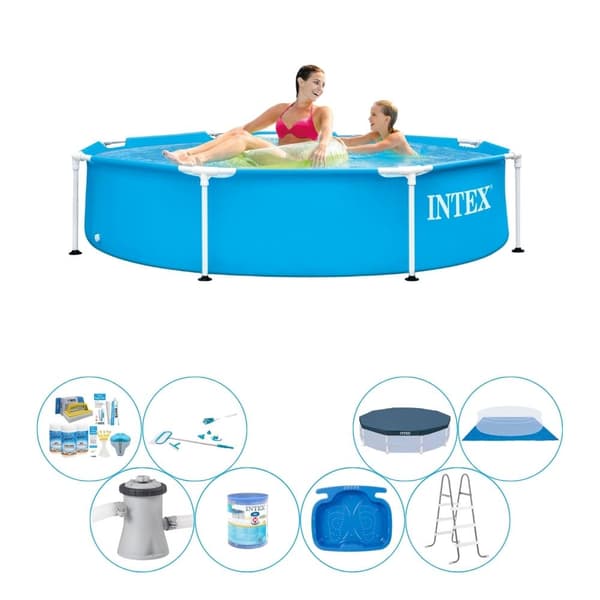 Intex metallirunko pyöreä 244x51 cm - All in 1 allaspaketti