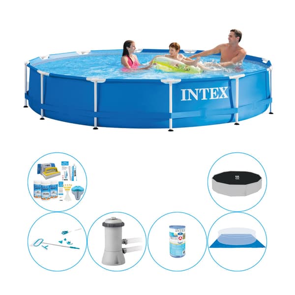 Intex Metal Frame Pyöreä 366x76 cm - Combi-allassetti
