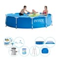 Miniatyrbild 1 av 5: Allt i 1 poolpaket - Intex metallram Rund 305x76 cm