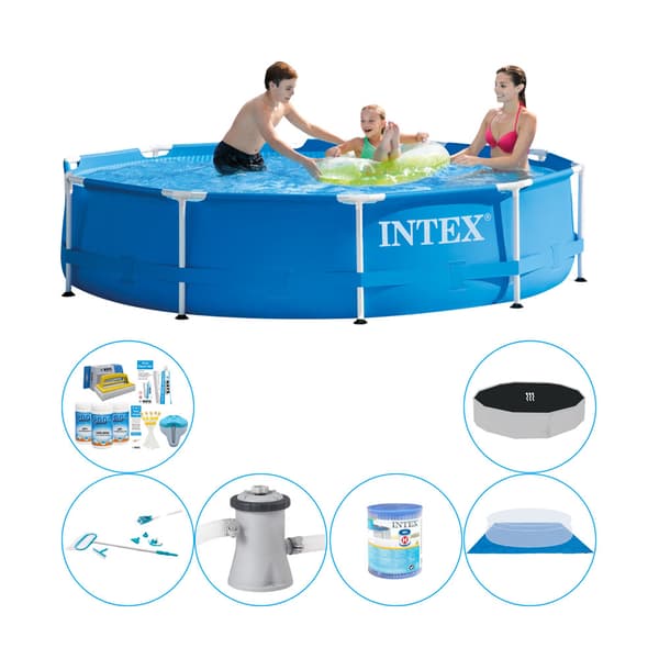 Kombi poolsæt - Intex Metalramme Rund 305x76 cm