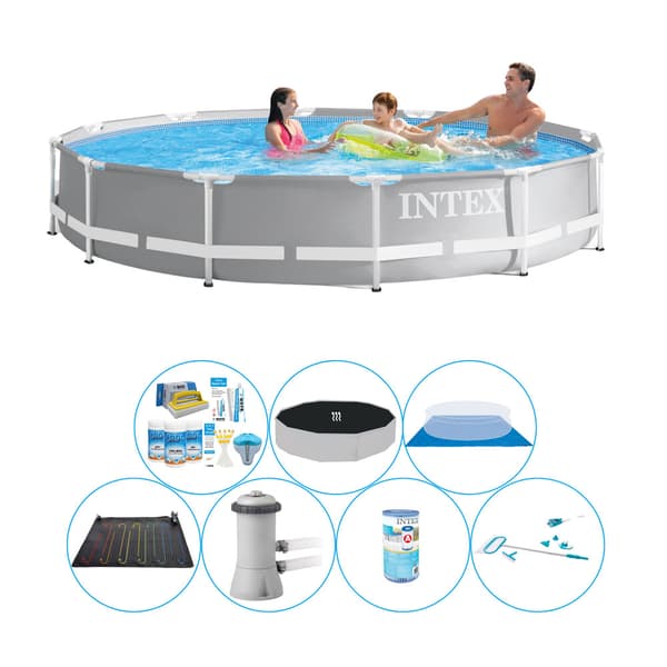 Allt i 1 poolset - Intex Prisma Ram Rund 366x76 cm