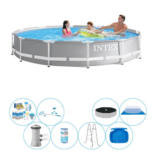 Deluxe Pool Deal - Intex Prism Frame pyöreä 366x76 cm