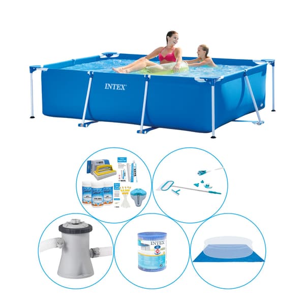 Intex Frame Pool Rektangulær 220x150x60 cm - 6 stk - Pool med tilbehør