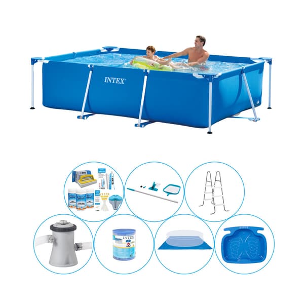 Intex ramme pool rektangulært 260x160x65 cm - 8 stk - Pool bundt