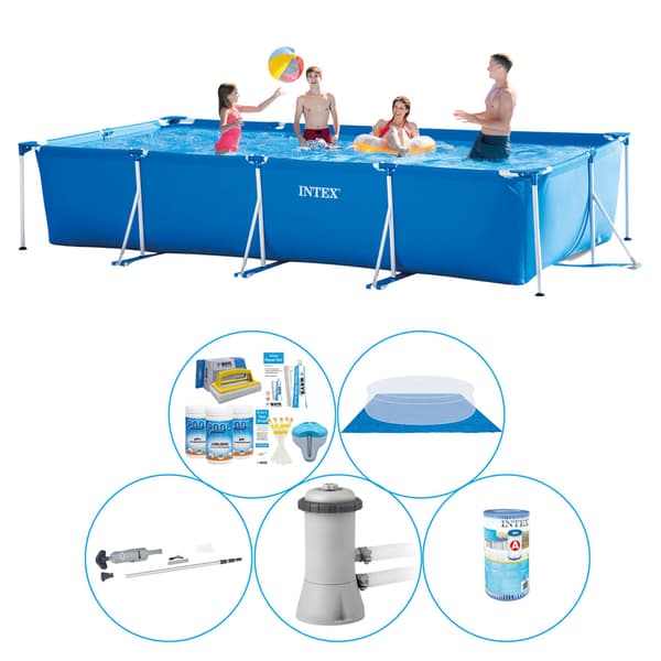 Intex Frame Pool suorakaiteen muotoinen 450x220x84 cm - 6 kpl - Uima-allas tarvikkeineen