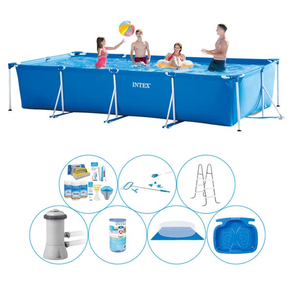 Intex Frame Pool suorakaiteen muotoinen 450x220x84 cm - 8 kpl - All in 1 allaspaketti