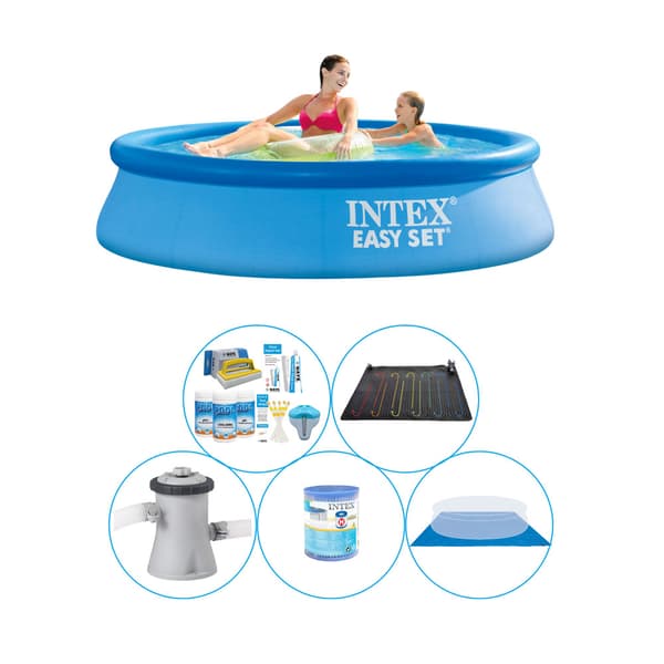Pool plus tilbehør - 6 stk - Intex Easy Set Rund 244x61 cm