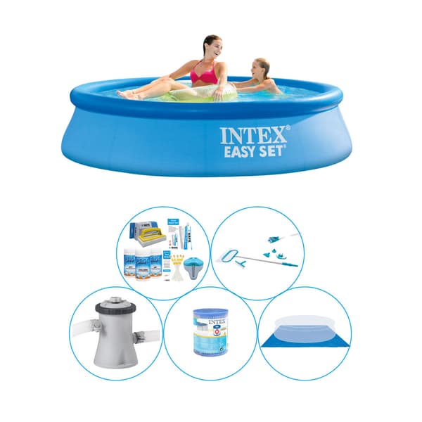 Allas tarvikkeineen - 6 kpl - Intex Easy Set Pyöreä 244x61 cm