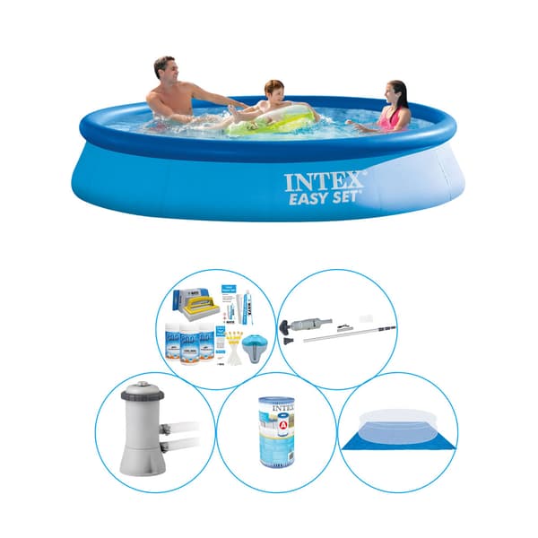 Simbassäng Super Deal - 6-delad - Intex Easy Set Rund 366x76 cm