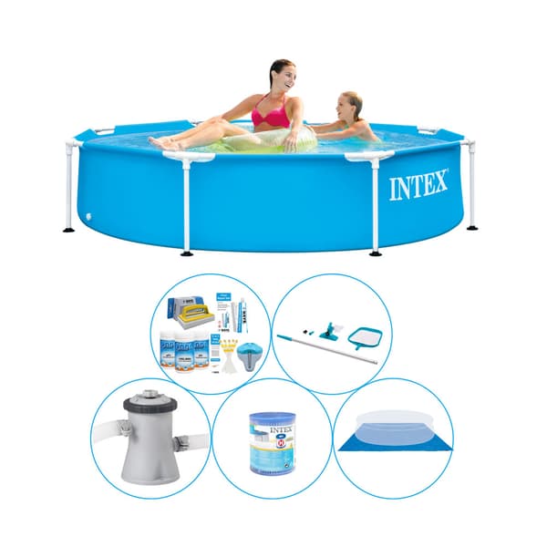Intex metallram Rund 244x51 cm - 6-delad - Swimming Pool Combi Deal