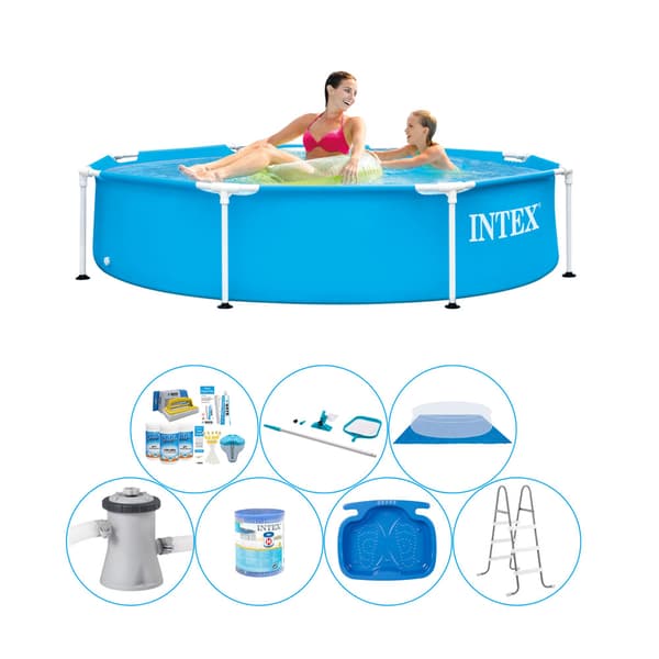 Intex metallirunko pyöreä 244x51 cm - 8 kpl - Pool Bundle