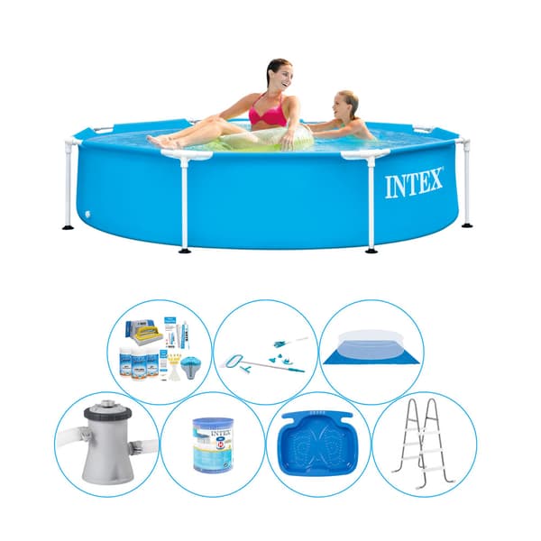 Intex metallram rund 244x51 cm - 8 delar - Allt i 1 poolpaket