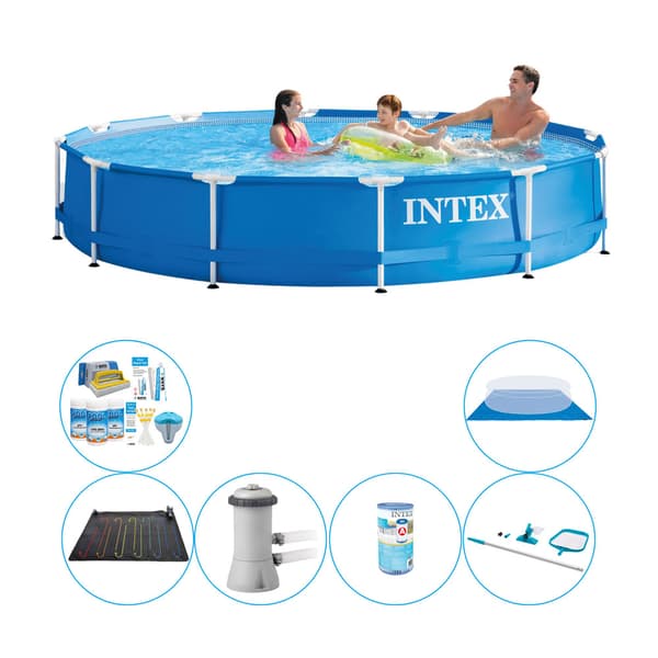 Intex Metalramme Rund 366x76 cm - 7 stk - Poolpakke