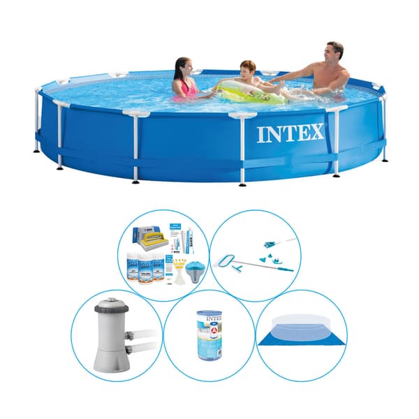 Intex Metalramme Rund 366x76 cm - 6 stk - Pool med tilbehør