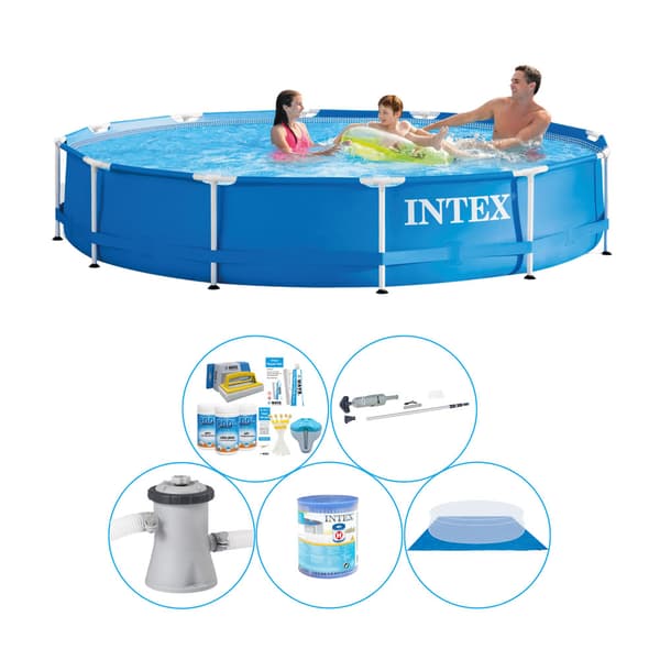 Pool med tilbehør - 6 stk - Intex Easy Set Rund 396x84 cm