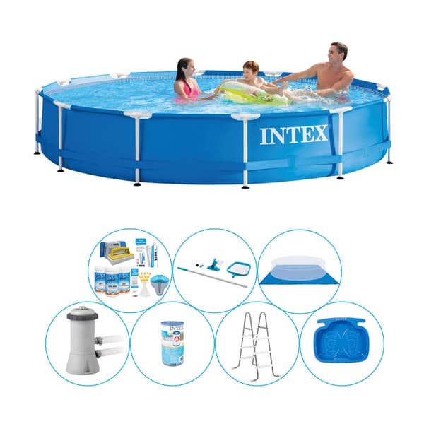 Allaspaketti - 8 kpl - Intex Easy Set Pyöreä 396x84 cm