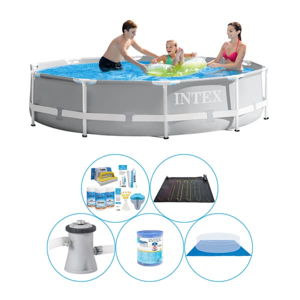 Pool plus tilbehør - 6 stk - Intex Prisme Ramme Rund 305x76 cm