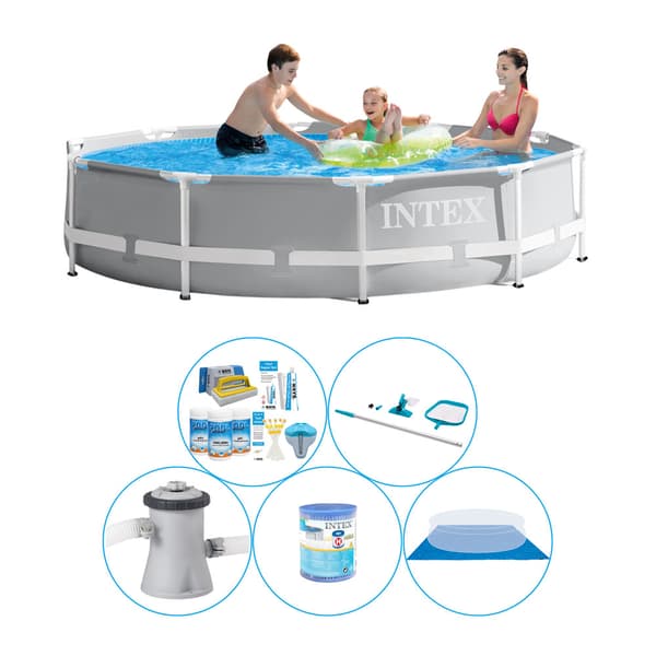 Pool combo tilbud - 6 stk - Intex Prisme Ramme Rund 305x76 cm