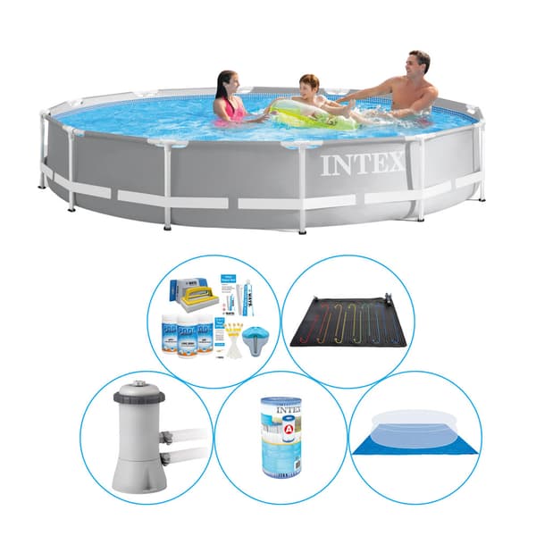 Pool plus tilbehør - 6 stk - Intex Prisme Ramme Rund 366x76 cm