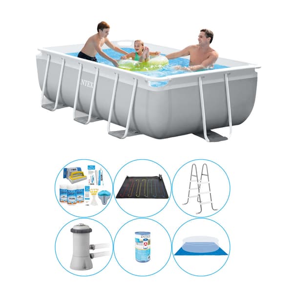 Intex Prism Frame Rektangel 300x175x80 cm - 7-delad - Swimming Pool Plus Tillbehör