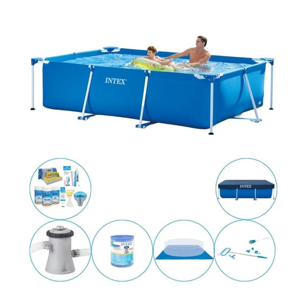 Intex rektangulär simbassäng - 260 x 160 x 65 cm - Rabattpaket