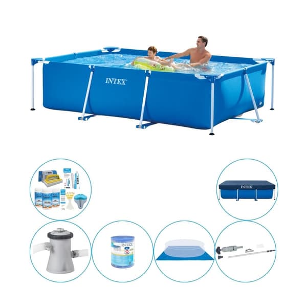 Intex Frame Pool rektangulær swimmingpool - 260 x 160 x 65 cm - Komplet pakke