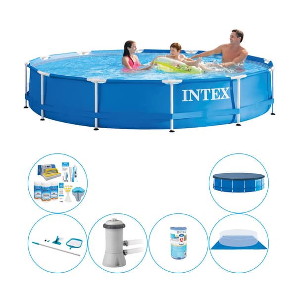 Intex metallirunkoinen uima-allas - 366x76 cm - Advantage Set