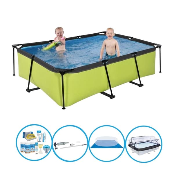 EXIT Svømmebassin Lime - 220x150x60 cm - Rammebassin - Komplet swimmingpoolsæt