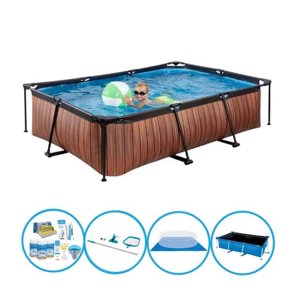 EXIT Swimming Pool Timber Style - Rampool 300x200x65 cm - Poolerbjudande