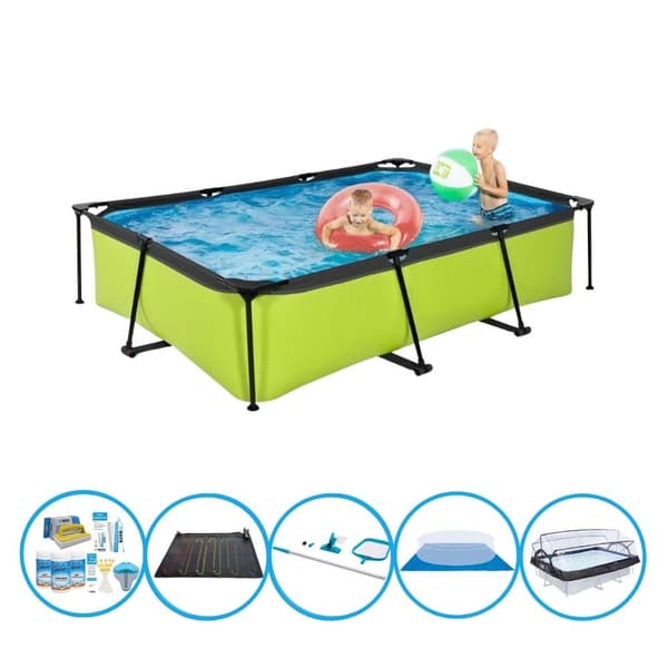 EXIT Swimming Pool Lime - 300x200x65 cm - Rammebassin - Inklusiv tilbehør