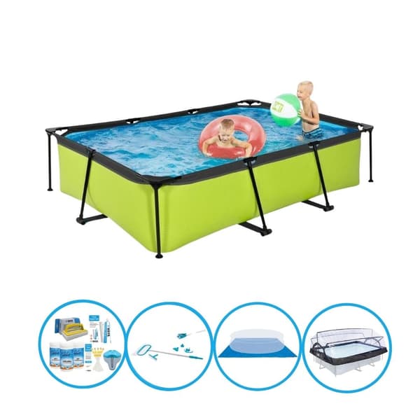 EXIT Svømmebassin Lime - 300x200x65 cm - Rammepool - Komplet poolpakke