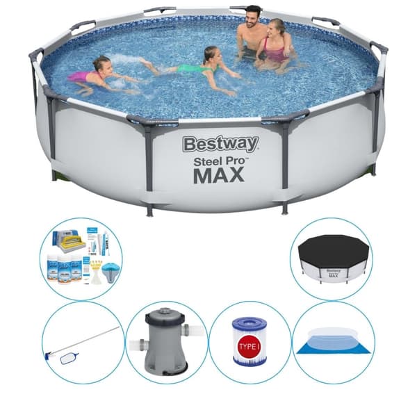 Pool plus tilbehør - Bestway Steel Pro MAX Rund 305x76 cm