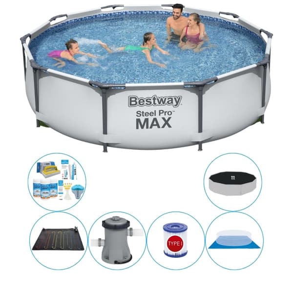 Pool Comfort Pakke - Bestway Steel Pro MAX Rund 305x76 cm
