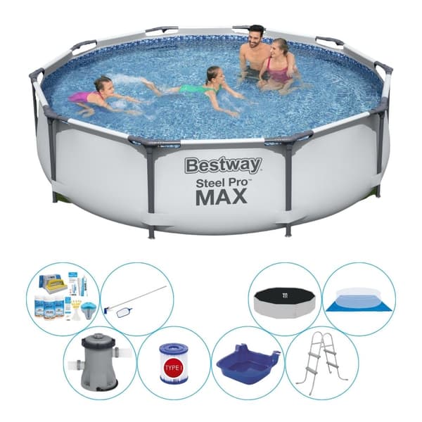 Kombi poolsæt - Bestway Steel Pro MAX Rund 305x76 cm