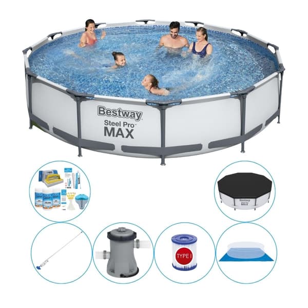 Uima-altaan yhdistelmä - Bestway Steel Pro MAX Rund 366x76 cm