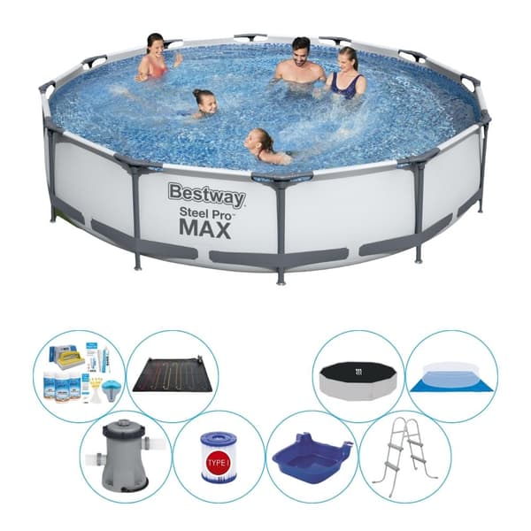 Pool kombi tilbud - Bestway Steel Pro MAX Rund 366x76 cm