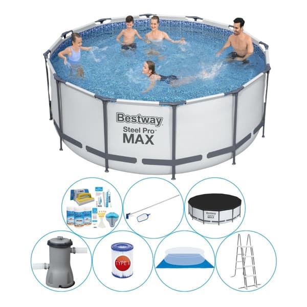 Allas plus tilbehør - Bestway Steel Pro MAX Rund 366x122 cm