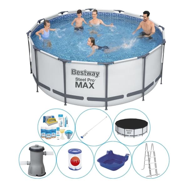 Bestway Steel Pro MAX Rund 366x122 cm - Kombinationserbjudande för pool