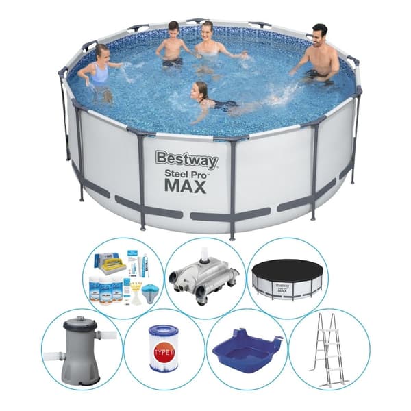 Poolsæt alt i 1 - Bestway Steel Pro MAX Rund 366x122 cm
