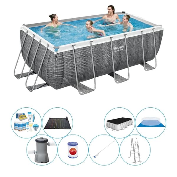 Poolsæt - Bestway Power Steel rottinki 412x201x122 cm
