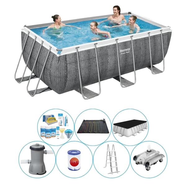 Super Deal Pool - Bestway Power Steel Rattan 412x201x122 cm