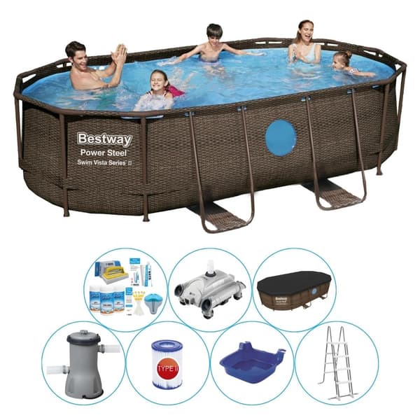 Alt i 1 poolsæt - Bestway Power Steel Swim Vista 427x250x100 cm