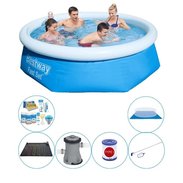 Bestway Fast Set Rund 244x66 cm - 7-delad - Pool med tillbehör