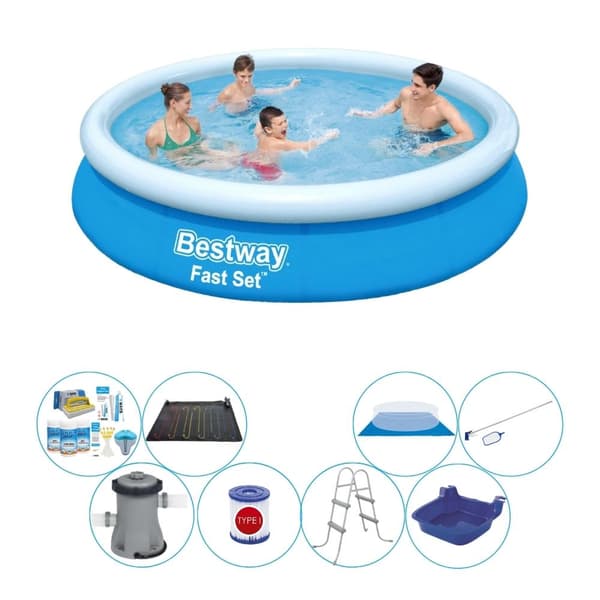 Bestway Fast Set Rund 366x76 cm - 9 delar - Smart Swimming Pool Deal