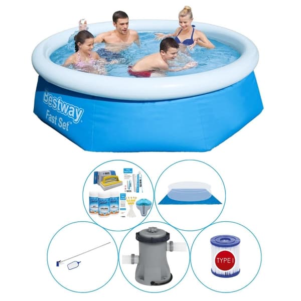 Pool plus tilbehør - Bestway Fast Sæt 244x66 cm